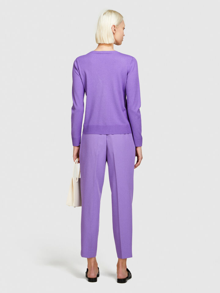 Solid colored sweater - women's crew neck sweaters - Lilac | Sisley image number 3